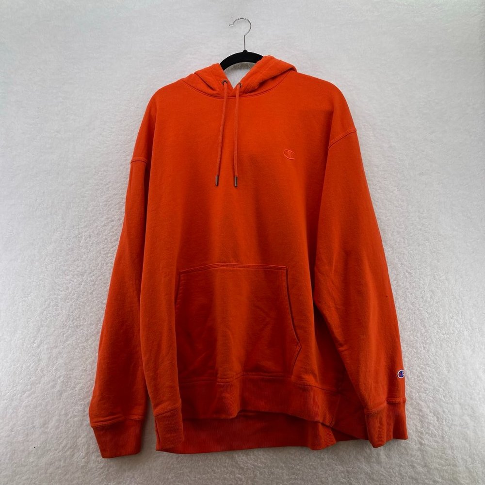 Champion mens neon orange hoodie